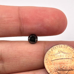 0.96 Carat Loose Untreated Natural GIA Certified - Round Brilliant Cut Black Diamond