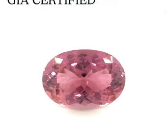 8.66ct GIA Certified Pink Tourmaline Oval Cut Gemstone  | Loose October Birthstone | One of a Kind natural Tourmaline for a Custom Jewelry