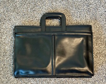 Vintage Pegasus maletín de cuero negro bolso de documentos hecho en EE.UU. retráctil