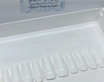 Solid Colour Press-On Nails | Handmade Gel Press-Ons | Reusable Stick On Nails | Plain Press-On Nails | Choose Your Colour