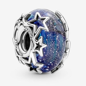 New Pandora love you to the moon & back double dangle tree Galaxy charm w/ pouch