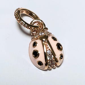 New Pandora, S925, Lucky Pink lady bug Pendant Charm bead w/ pouch