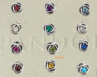 New Pandora Eternity Circle Birthstone Birthday Charm Sterling Silver Jan-Dec
