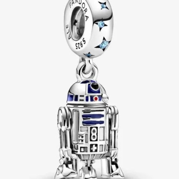 New Authentic Pandora, S925, Star Wars R2-D2 Dangle Charm w/ pouch
