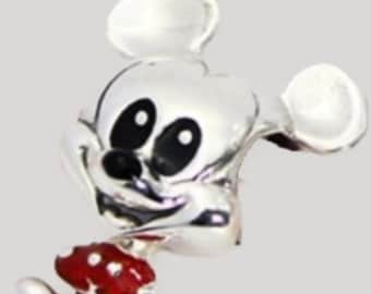 New Pandora Disney Mickey Red Trousers Charm w/ pouch