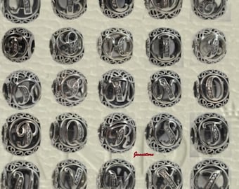 New Pandora Initial Alphabet Character S925 Letter Charm Bead