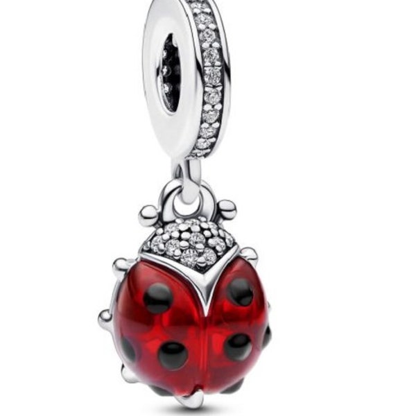 New Authentic Pandora, S925, Red Ladybird  Dangle Charm w/ pouch