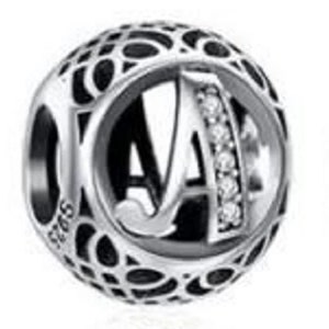 Nuevo dije auténtico de letra inicial A de Pandora en plata esterlina