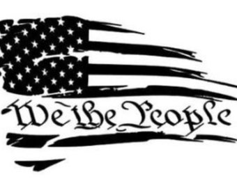 We The People  American Flag Die Cut Decal / Vinyl Sticker