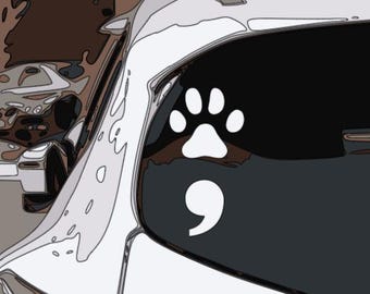 Semi Colon Pet Print Suicide Awareness Decal / Sticker Vinyl Die Cut