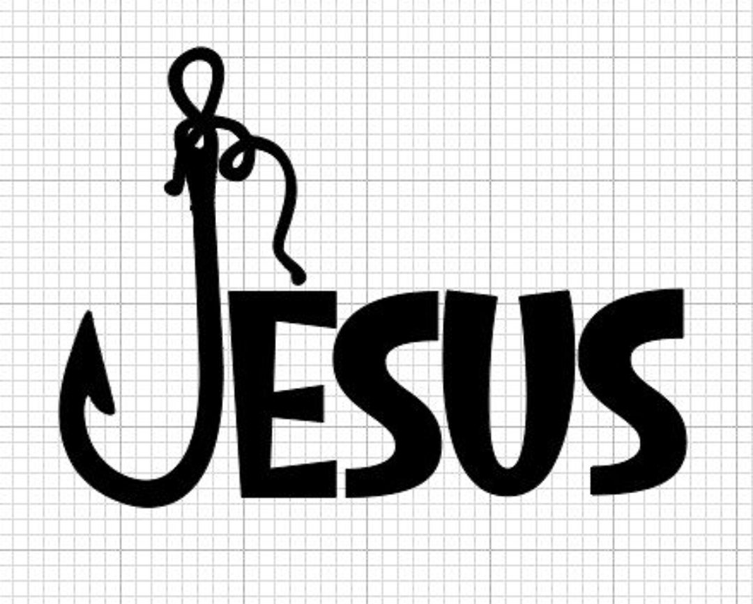 Fishing Hook Jesus Diecut Vinyl Decal / Sticker Etsy