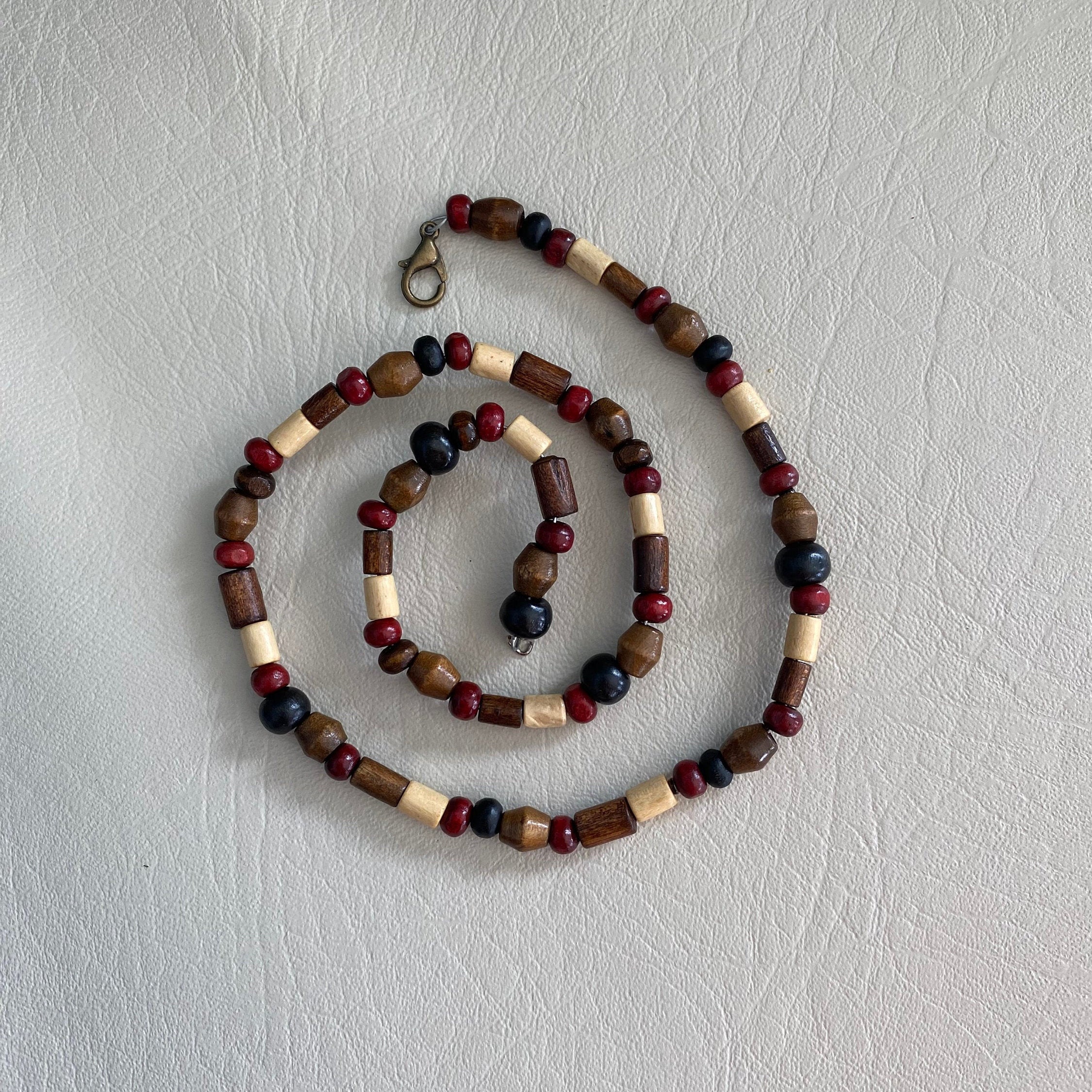 Brown Beaded Y2k Collar Necklace Etsy