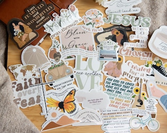 Pacote com 31 adesivos cristãos de vinil à prova d'água de alta qualidade - Ideias de pequenos presentes para novos convertidos e amigos da igreja - Ideal para cestas de presentes