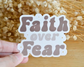 Faith over Fear Christian Waterproof Clear Vinyl Sticker