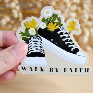 Walk by Faith Christian Waterproof Vinyl Stickers| Faith Stickers| Christian Stickers