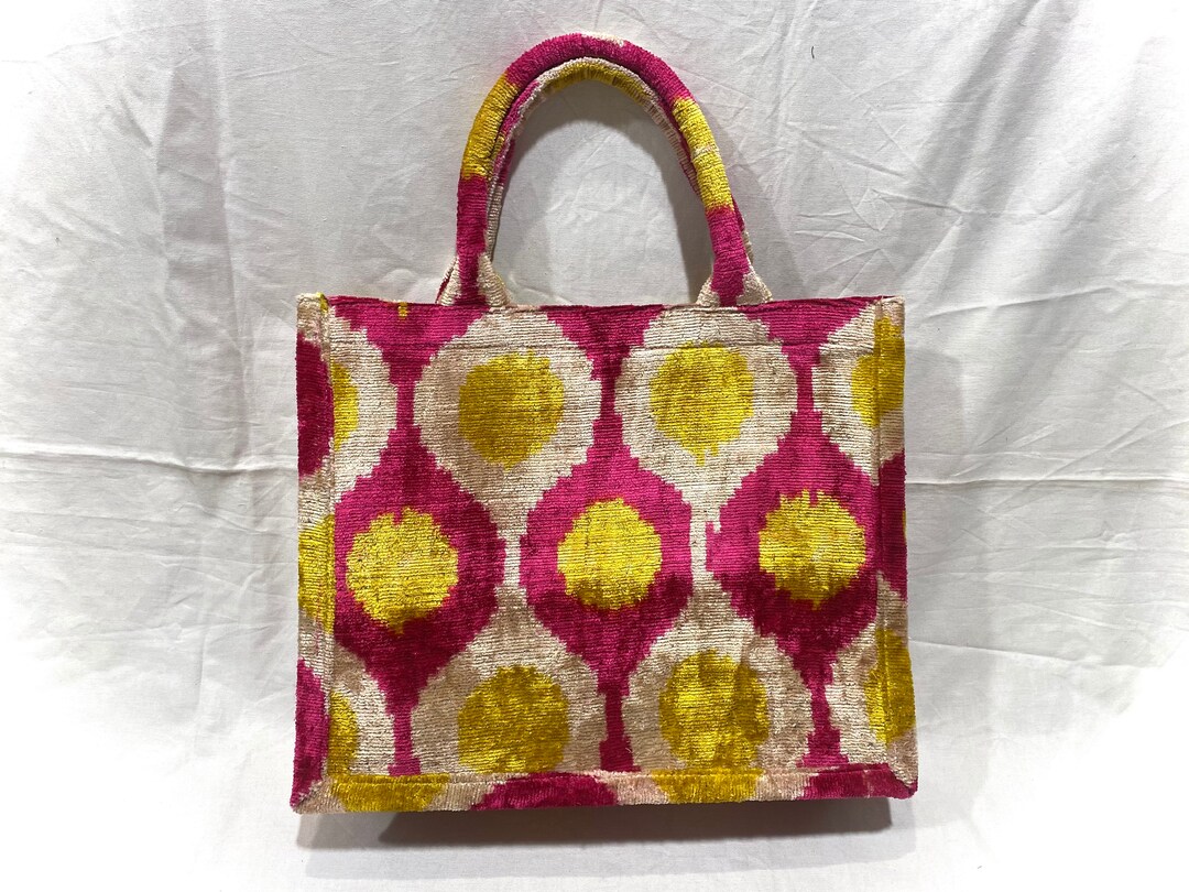 Velvet Ikat Book Tote Bag Handmande Silk Velvet Shoulder Bag Etsy UK