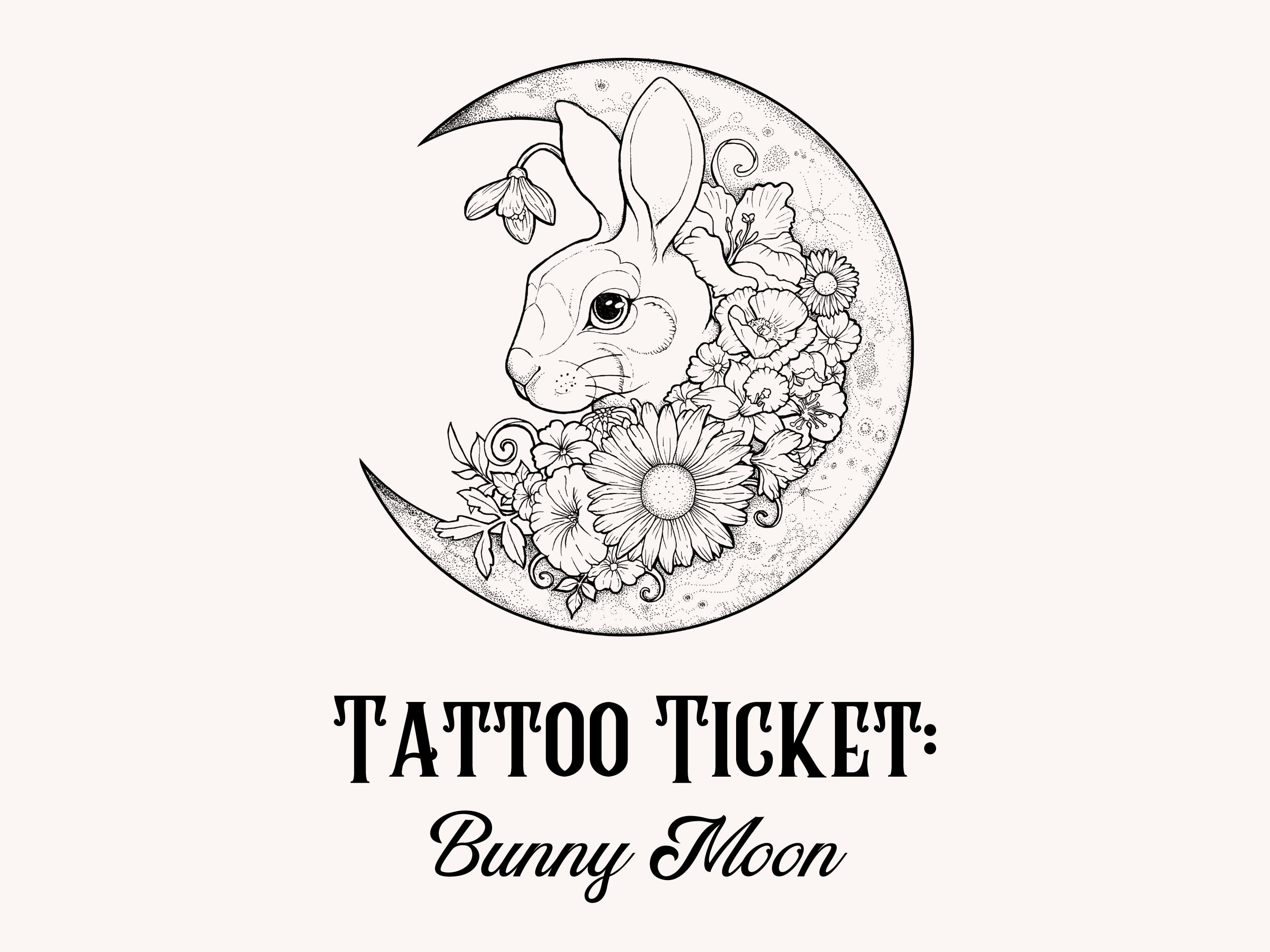 Rabbit On The Moon Tattoo