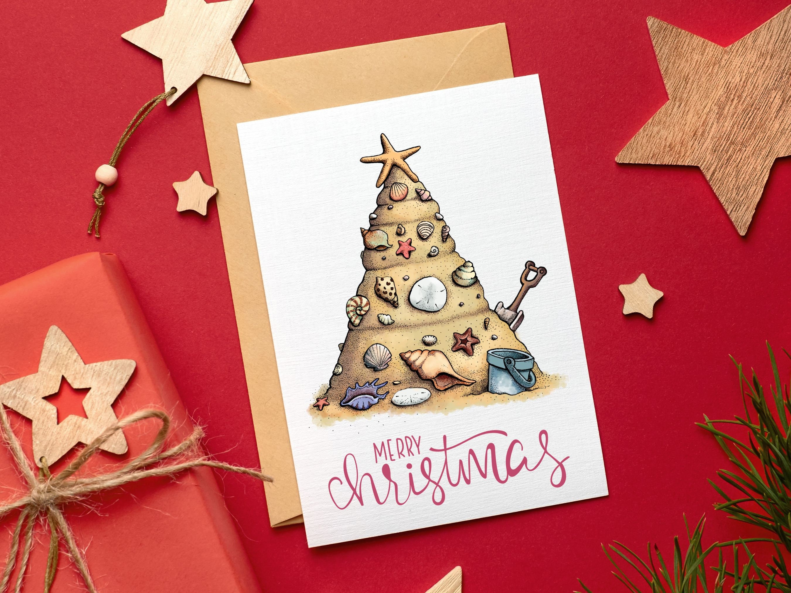 Sandcastle Christmas Tree Card - Il Fullxfull.5551561642 5coy 