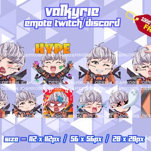 Valkyrie Emotes Apex Legends, Valkyrie Twitch Emotes, Twitch Emotes Streamer, Discord Emotes, Valkyrie Emotes Pack