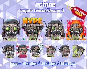 Octane Emotes Apex Legends, Octane Twitch Emotes, Twitch Emotes Streamer, Discord Emotes, Octane Emotes Pack