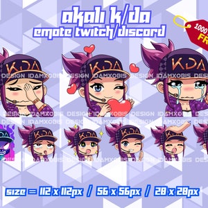 Akali Laegue of legends KDA, K/DA Pack, Akali Laegue of legends Twitch Emotes, Twitch Emotes Streamer, Discord Emotes, Akali Emotes Pack