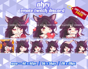 Ahri Laegue of legends Twitch Emotes Pack, Ahri Laegue of legends Twitch Emotes, Twitch Emotes Streamer, Discord Emotes, Ahri Emotes Pack