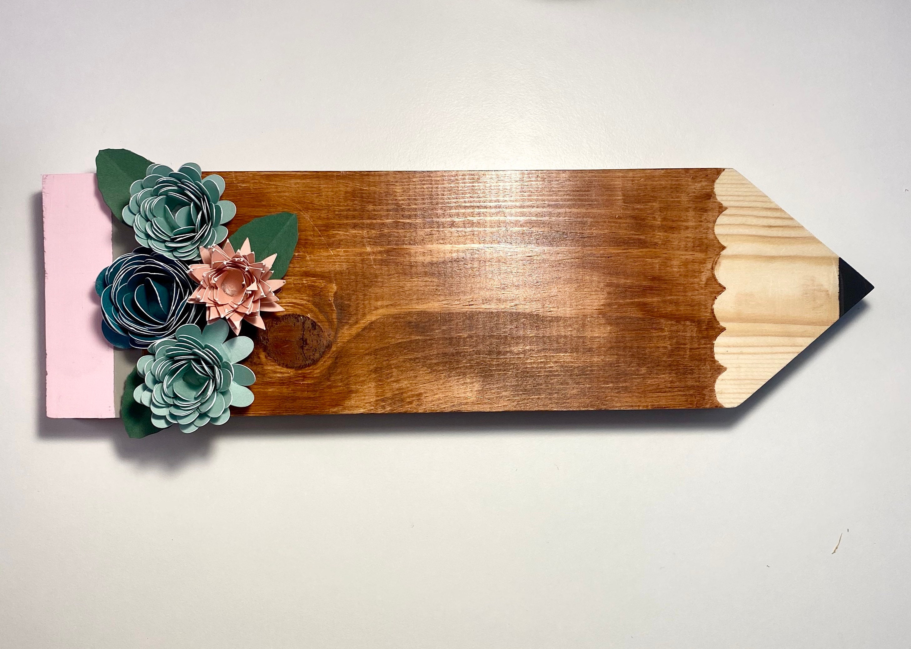 Wooden Pencil Name Plate, Teacher Etsy