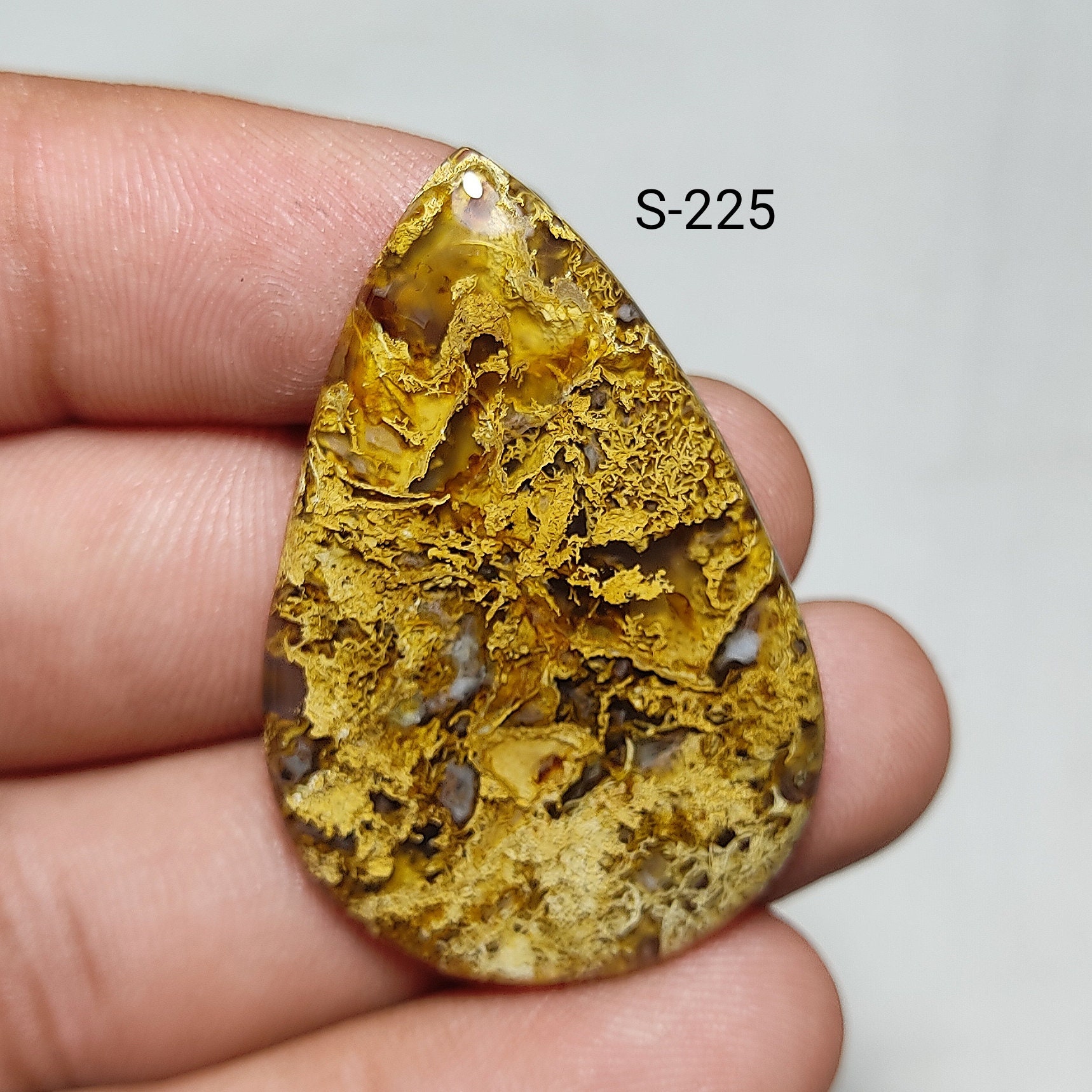 Natural yellow moss agate gemstone AAA moss agate Moss Etsy