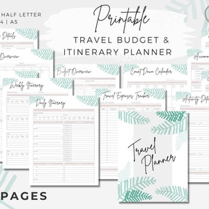 Printable Travel Planner | Trip Itinerary Planner | Travel Vacation Planner | Planner Insert | Digital Travel Planner | Holiday | A4 A5 PDF