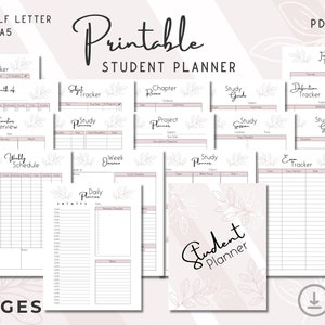 Printable Student Planner | Study Planner | Study Schedule | Planner Insert | Digital Student Planner | Exam Prep | A4 A5 PDF Letter