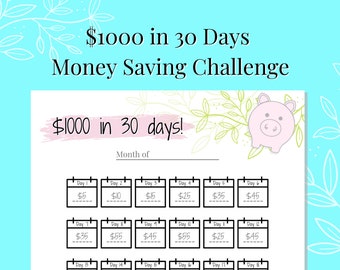 Save Money Calendar Etsy