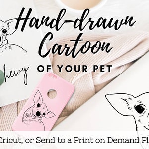 Custom Pet Art from Photo | Personalized Cartoon Pet Portrait | Printable art | Drawing of Your Pet | Digital Download | Custom Art