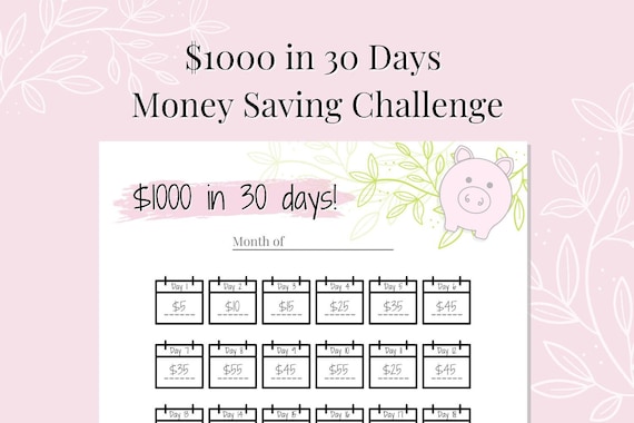 Savings Challenge  Monthly Saving Challenge  Save 1000