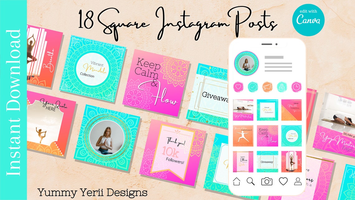 Canva Template for Yoga Professional Instagram Template | Etsy