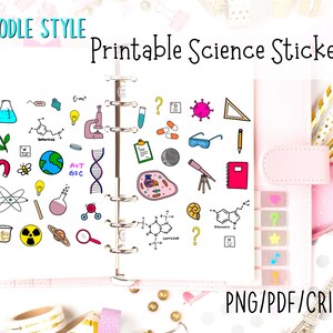 Adesivos para impressão científica | Adesivos Digitais | Etiquetas do planejador do Doodle | Adesivos Goodnotes | Download instantâneo |PDF, PNG e Cricut