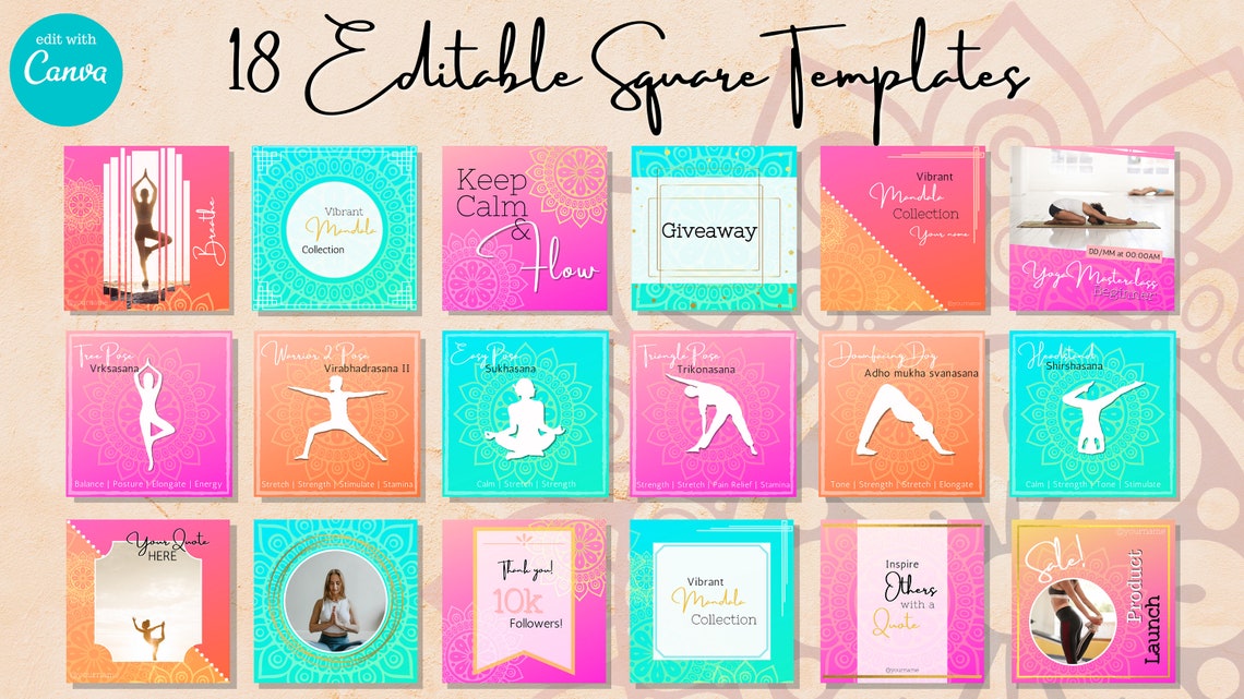 Canva Template for Yoga Professional Instagram Template | Etsy