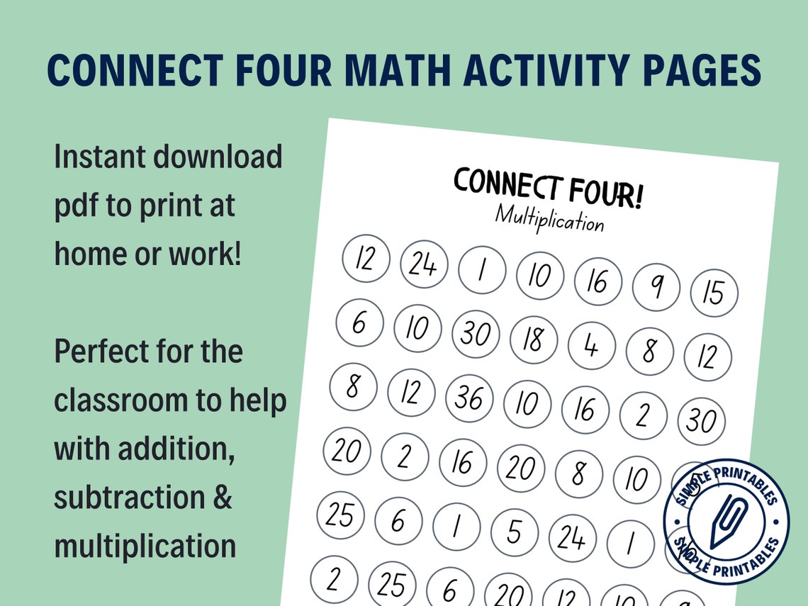 Connect Four Dice Counting Game Maths Learning Resource Etsy