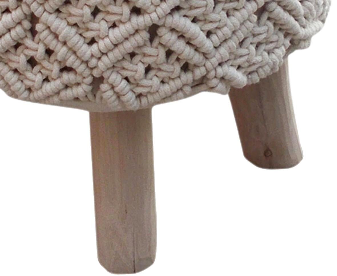 This Christmas Handmade Macrame Stool Ottoman Decor Crafted Etsy