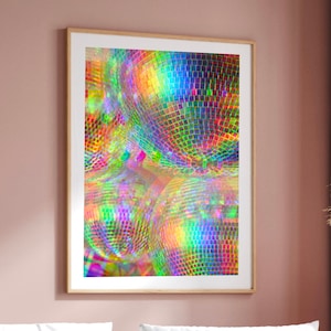 Disco Ball | Disco Print | Girls Drinking Print | Fashion Wall Art | Stylish Wall Art | Trendy Art | Funky Prints | Disco Decor | LGBTQ art