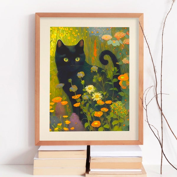 Gustav Klimt Black Cats - Etsy