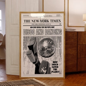 Disco Dancing Wall Print, Retro Photo Poster, Black and White Print, Alcohol Vintage Wall Decor, Fashion Girl Print, Disco Poster, Printable