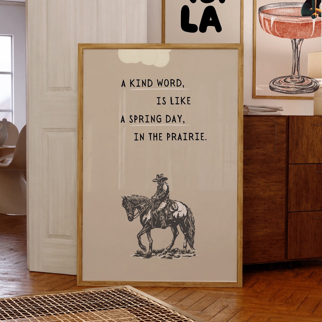 Cowboys Zitat Print Minimalistische Western Wallart Reiten Poster