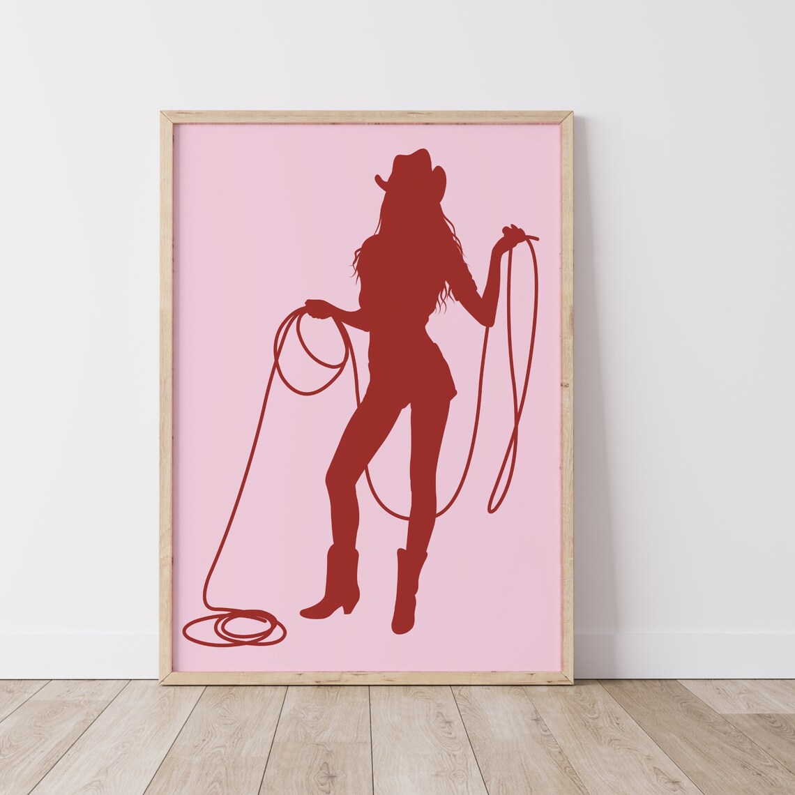 Pink Wall Art Cowboy Print Western Art Print Cowboy Poster Etsy