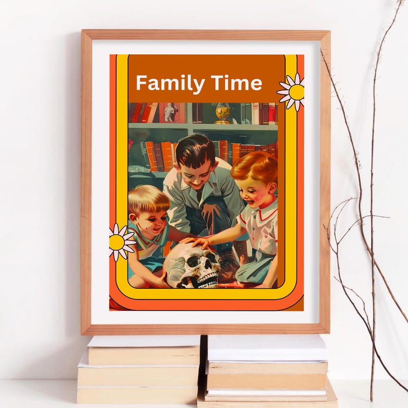 Funny Retro Vintage Halloween Print Retro Spooky Halloween Decor Wall