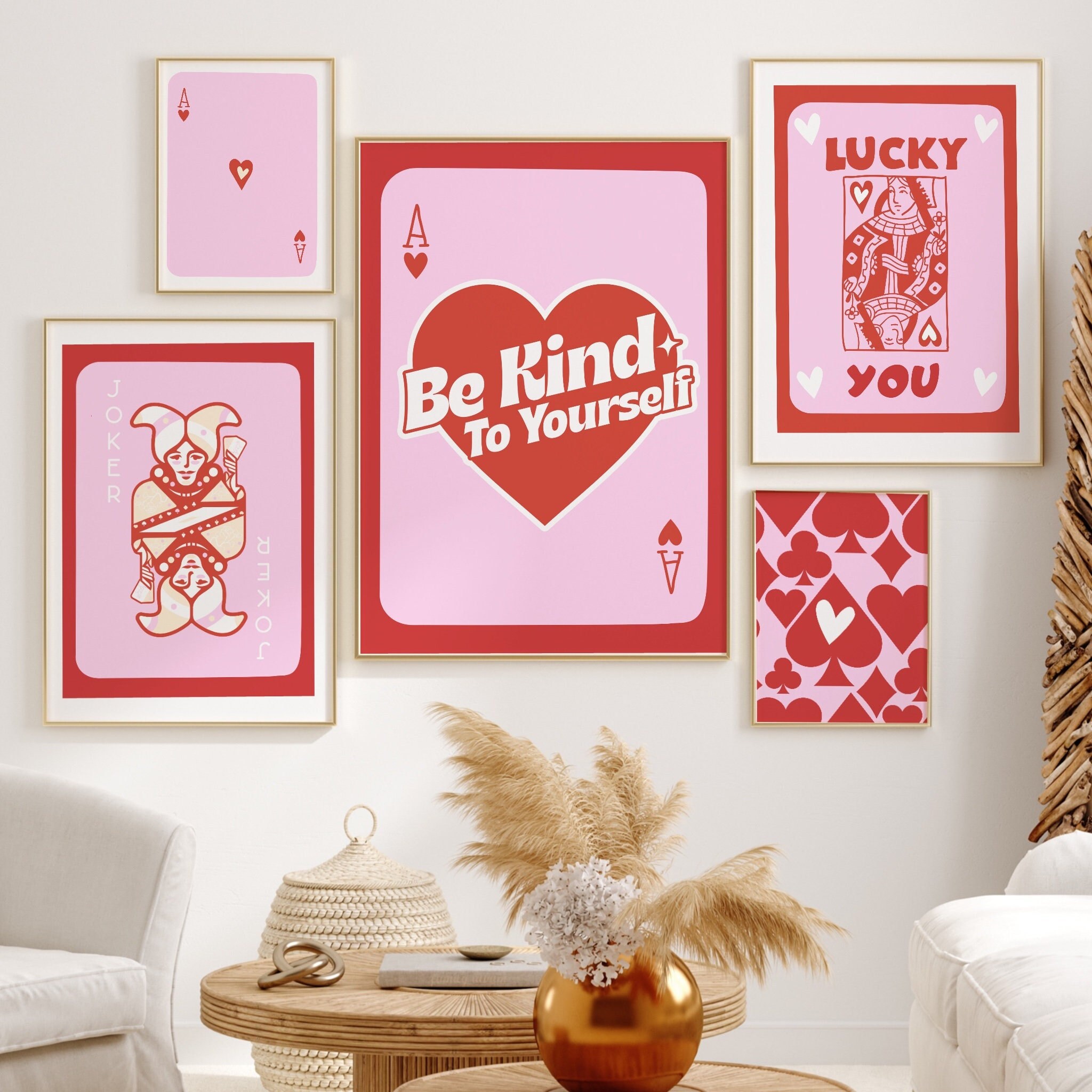 Trendy Retro Wall Art Set of 5 Retro Trendy Aesthetic Print Etsy