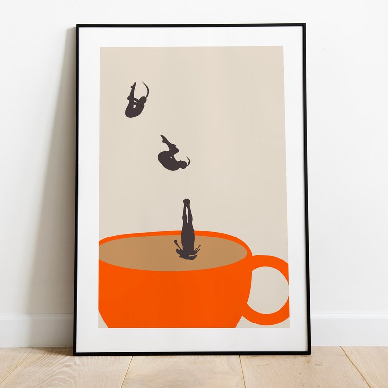 Coffee Print, Drink Poster, Modern Kitchen Decor, Retro Poster, Pop Art, Kitchen Art, Exhibition Poster, Illustration, Coffee Lover image 6