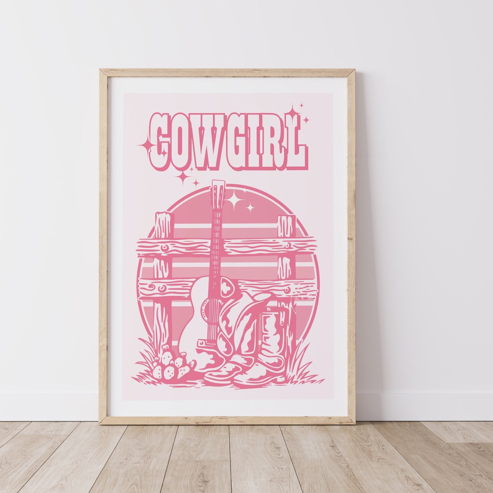 Cowgirl Wall Decor Pink Wall Decor PRINTABLE Retro Wall Etsy