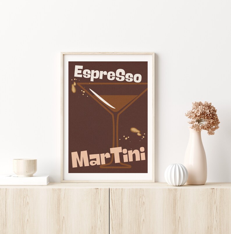 The Espresso Martini Print Positive Wall Art Cocktail Etsy