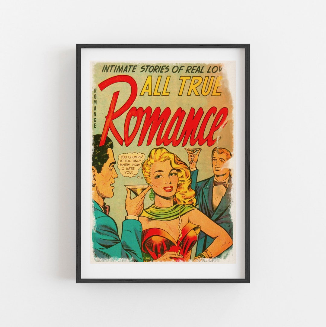 Retro Home Decor Comic Wall Art Cute Love Comics Home Decor Etsy