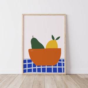 Colorful Fruit Wall Print, Digital Download Print, Wall Decor, Large Printable Art, Downloadable Prints image 1